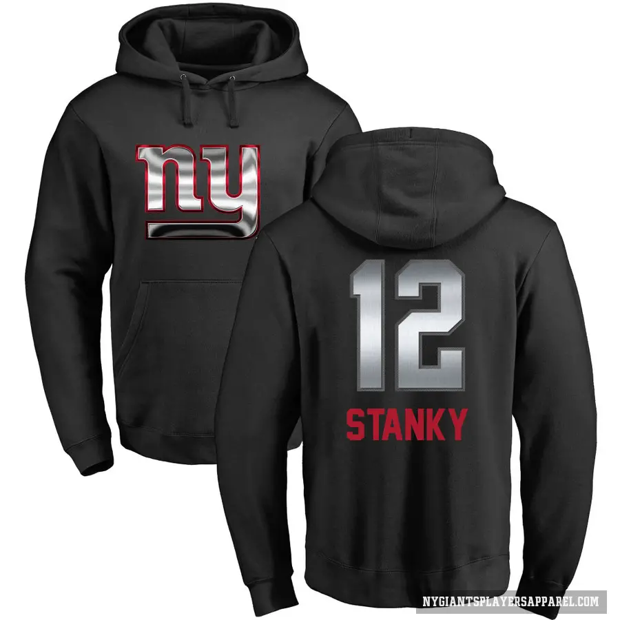 Men's ＃12 Eddie Stanky New York Giants Black Midnight Mascot Pullover Hoodie