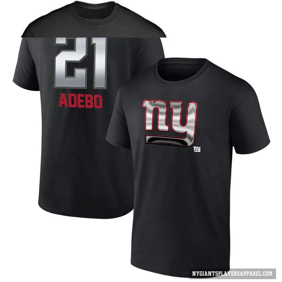 Men's ＃21 Paulson Adebo New York Giants Black Midnight Mascot T-Shirt