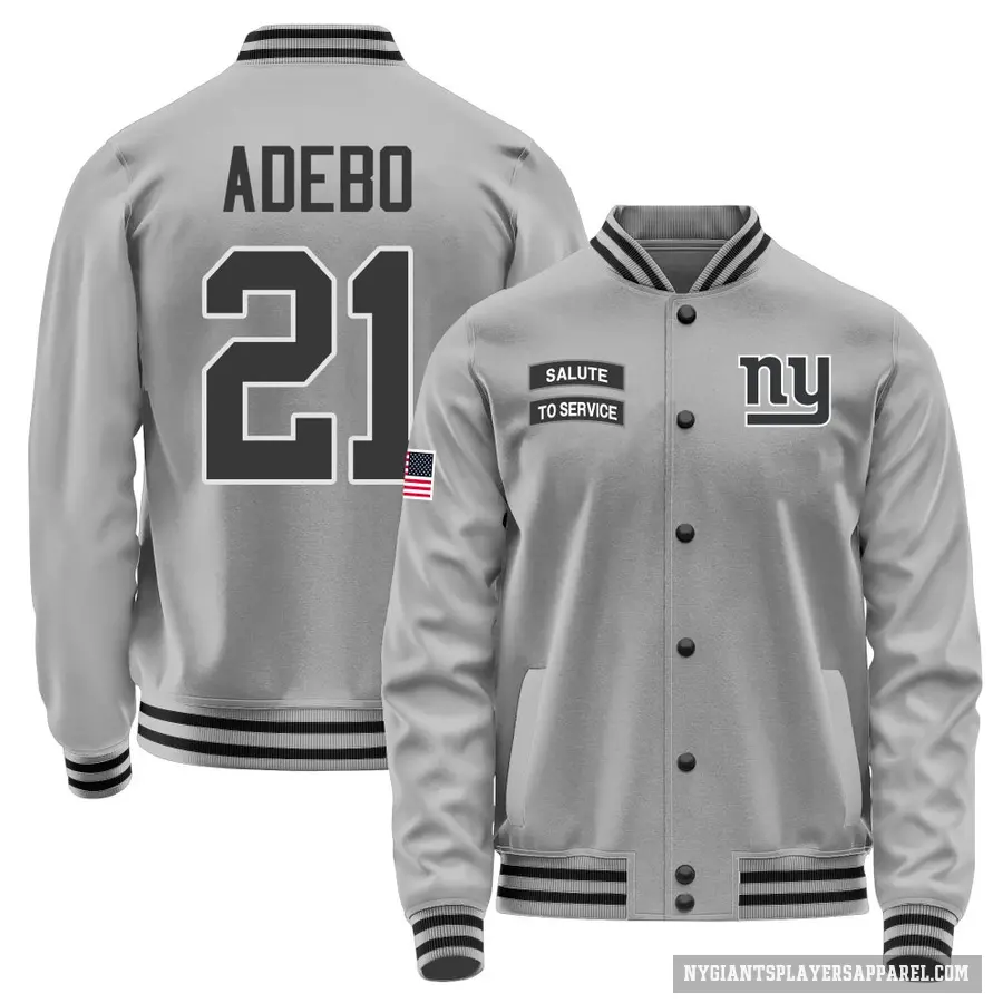 Men's ＃21 Paulson Adebo New York Giants Gray Salute to Service Performance Jacket
