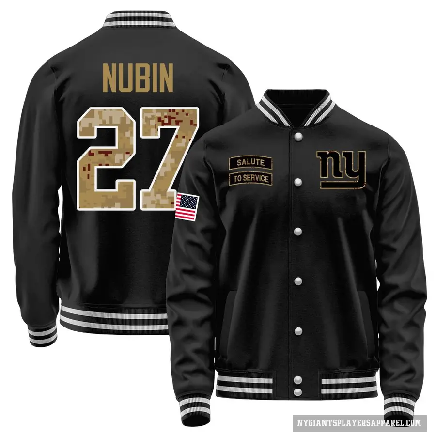Men's ＃27 Tyler Nubin New York Giants Black Salute to Service Sideline Performance Jacket
