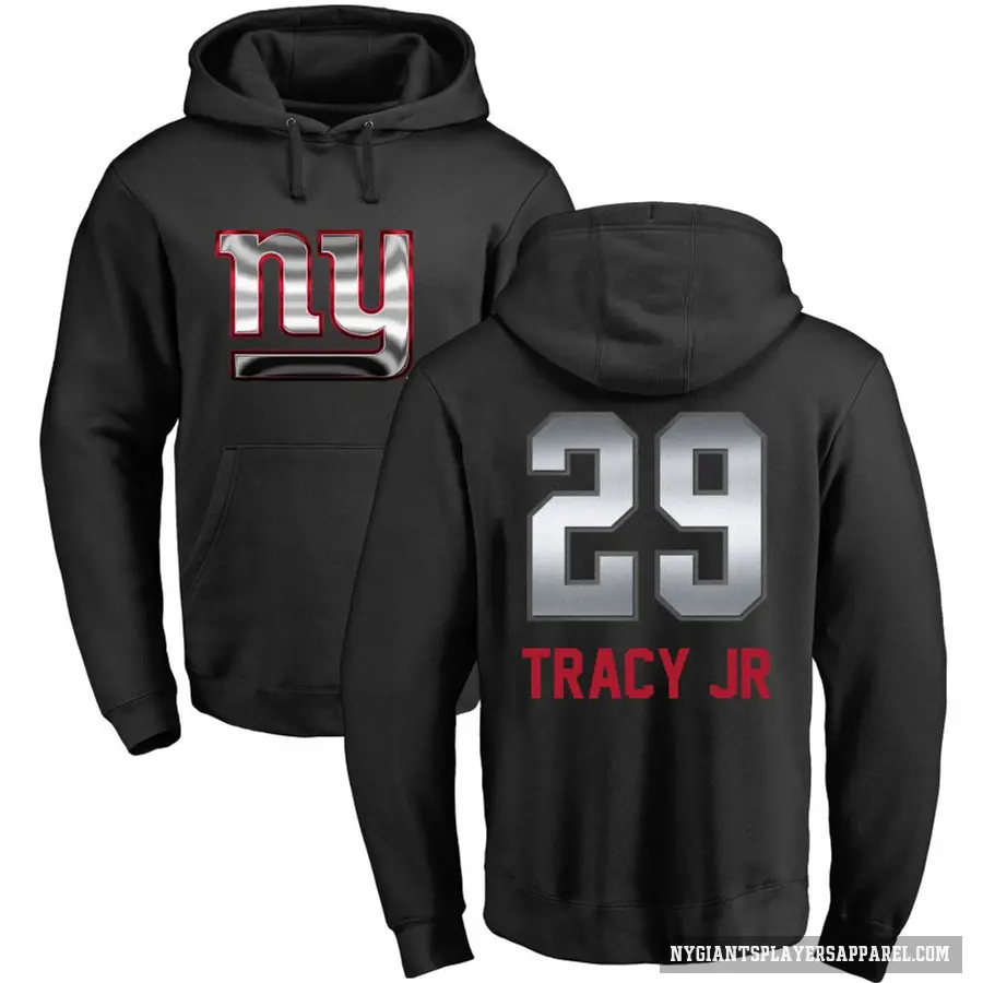 Men's ＃29 Tyrone Tracy Jr. New York Giants Black Midnight Mascot Pullover Hoodie