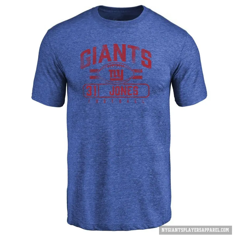 Men's ＃31 Nic Jones New York Giants Royal Flanker T-Shirt