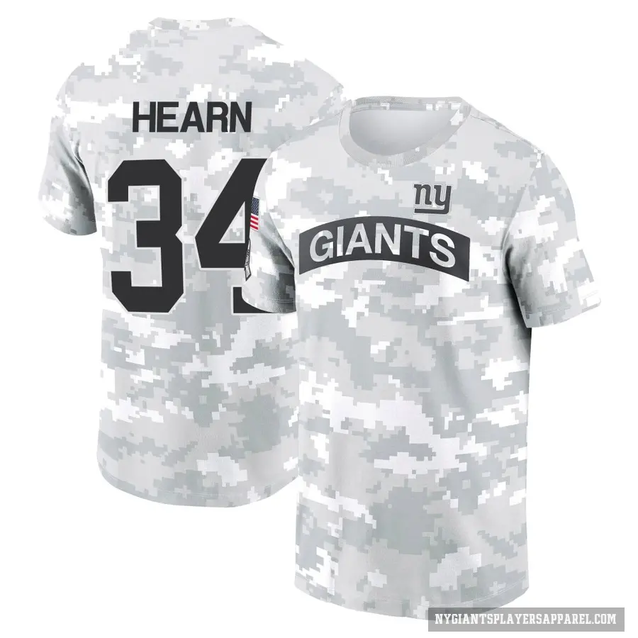Men's ＃34 Azizi Hearn New York Giants Camo Arctic 2024 Salute to Service Performance T-Shirt