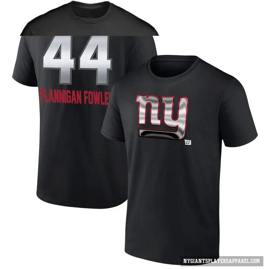 Men's ＃44 Demetrius Flannigan-Fowles New York Giants Black Midnight Mascot T-Shirt