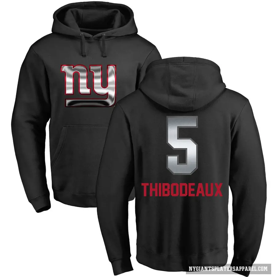 Men's ＃5 Kayvon Thibodeaux New York Giants Black Midnight Mascot Pullover Hoodie