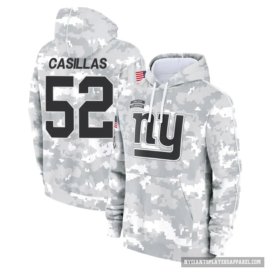 Men's ＃52 Jonathan Casillas New York Giants Arctic Camo 2024 Salute to Service Club Fleece Pullover Hoodie