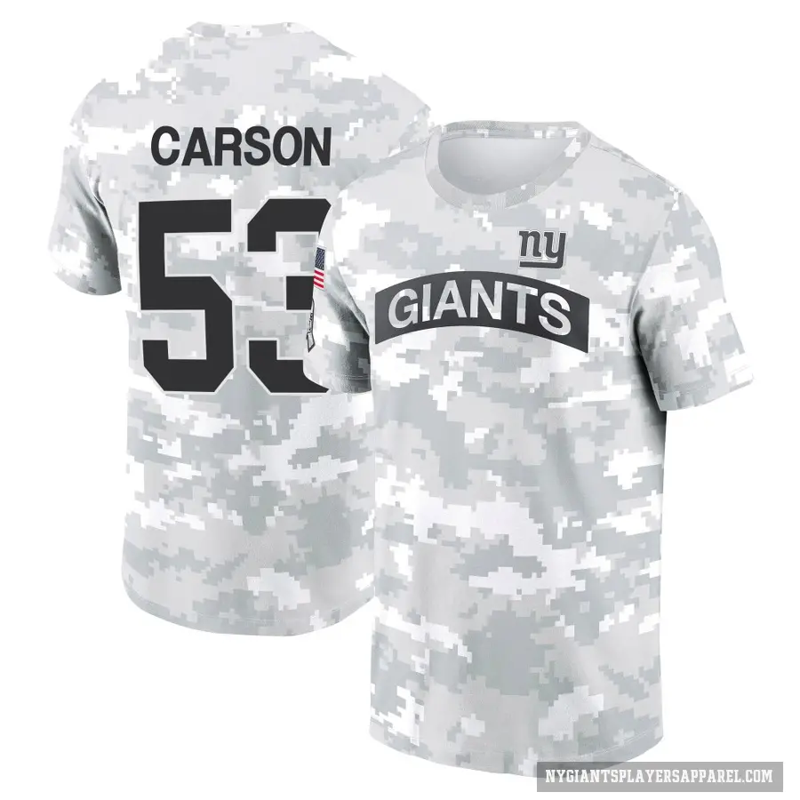 Men's ＃53 Harry Carson New York Giants Camo Arctic 2024 Salute to Service Performance T-Shirt