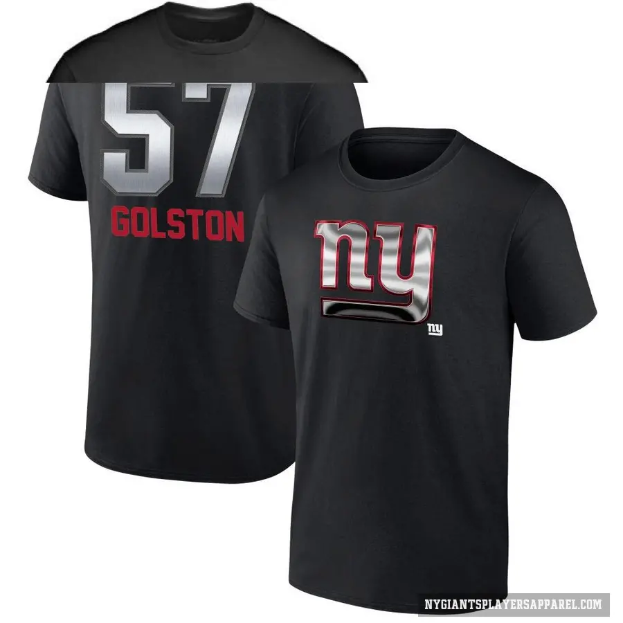 Men's ＃57 Chauncey Golston New York Giants Black Midnight Mascot T-Shirt