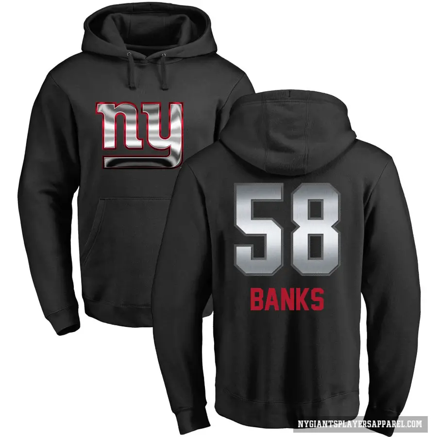 Men's ＃58 Carl Banks New York Giants Black Midnight Mascot Pullover Hoodie