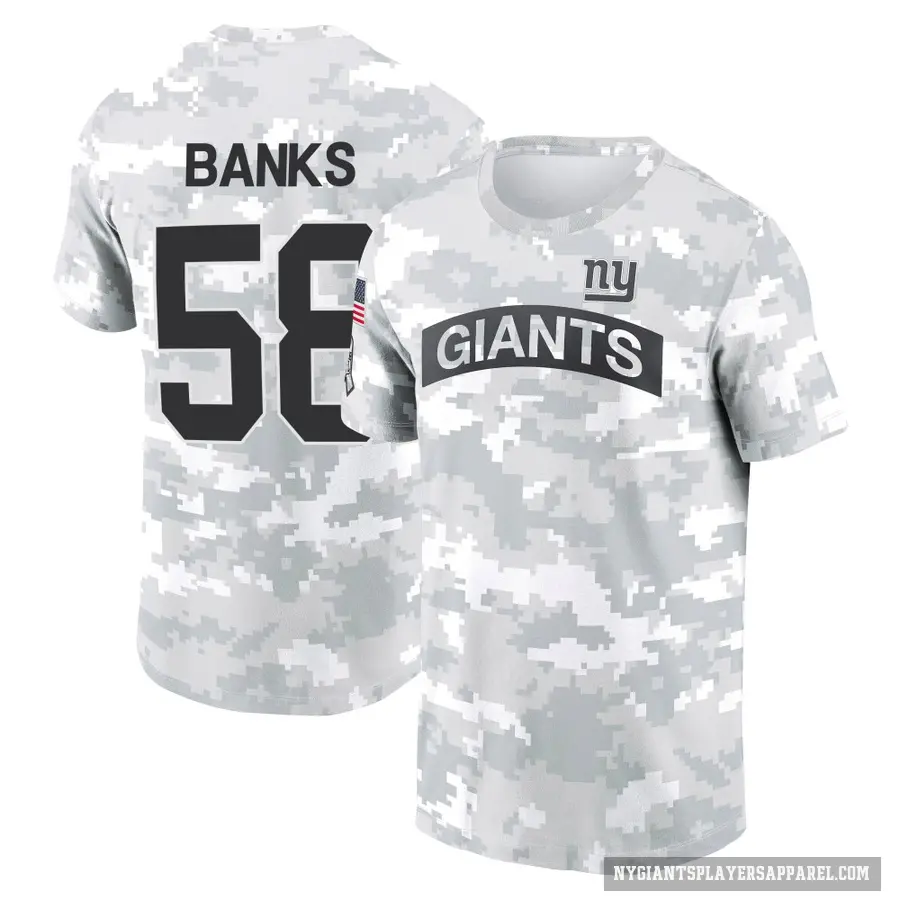 Men's ＃58 Carl Banks New York Giants Camo Arctic 2024 Salute to Service Performance T-Shirt