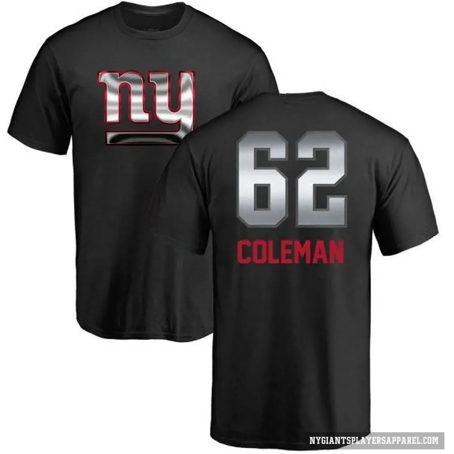 Men's ＃62 Davon Coleman New York Giants Black Midnight Mascot T-Shirt