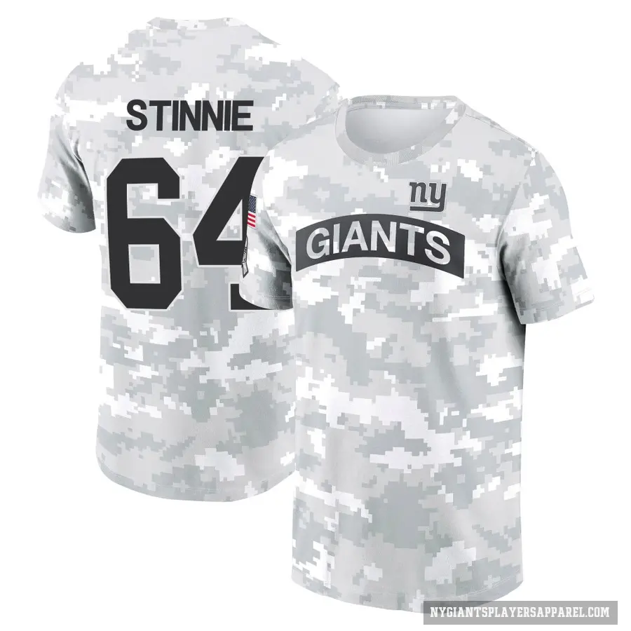 Men's ＃64 Aaron Stinnie New York Giants Camo Arctic 2024 Salute to Service Performance T-Shirt