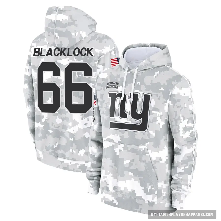 Men's ＃66 Ross Blacklock New York Giants Arctic Camo 2024 Salute to Service Club Fleece Pullover Hoodie