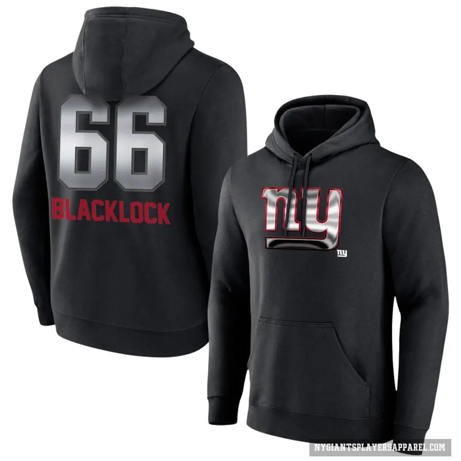 Men's ＃66 Ross Blacklock New York Giants Black Midnight Mascot Pullover Hoodie