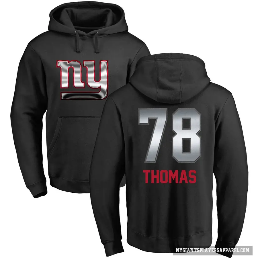 Men's ＃78 Andrew Thomas New York Giants Black Midnight Mascot Pullover Hoodie