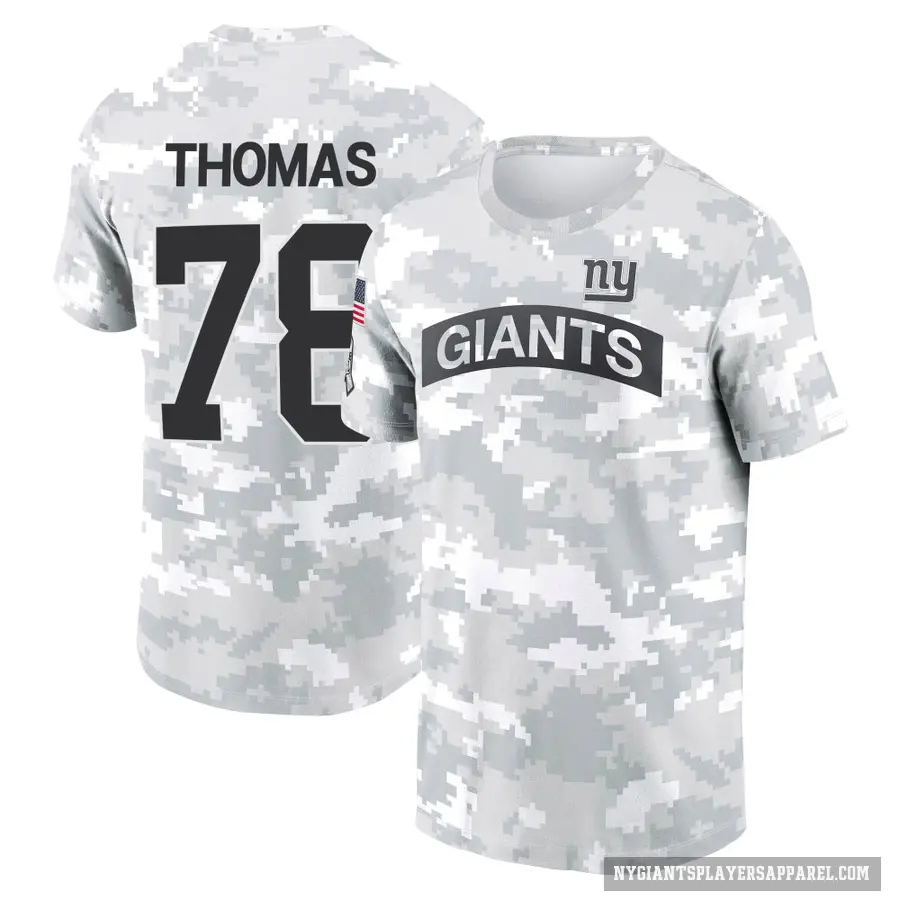 Men's ＃78 Andrew Thomas New York Giants Camo Arctic 2024 Salute to Service Performance T-Shirt
