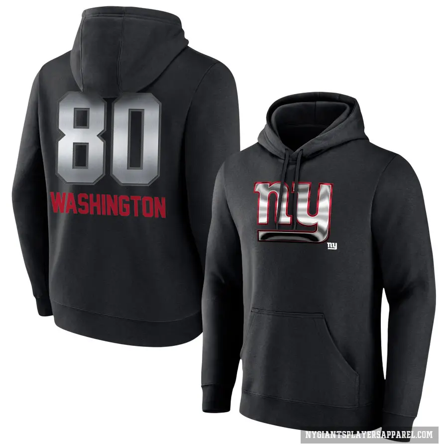 Men's ＃80 Montrell Washington New York Giants Black Midnight Mascot Pullover Hoodie
