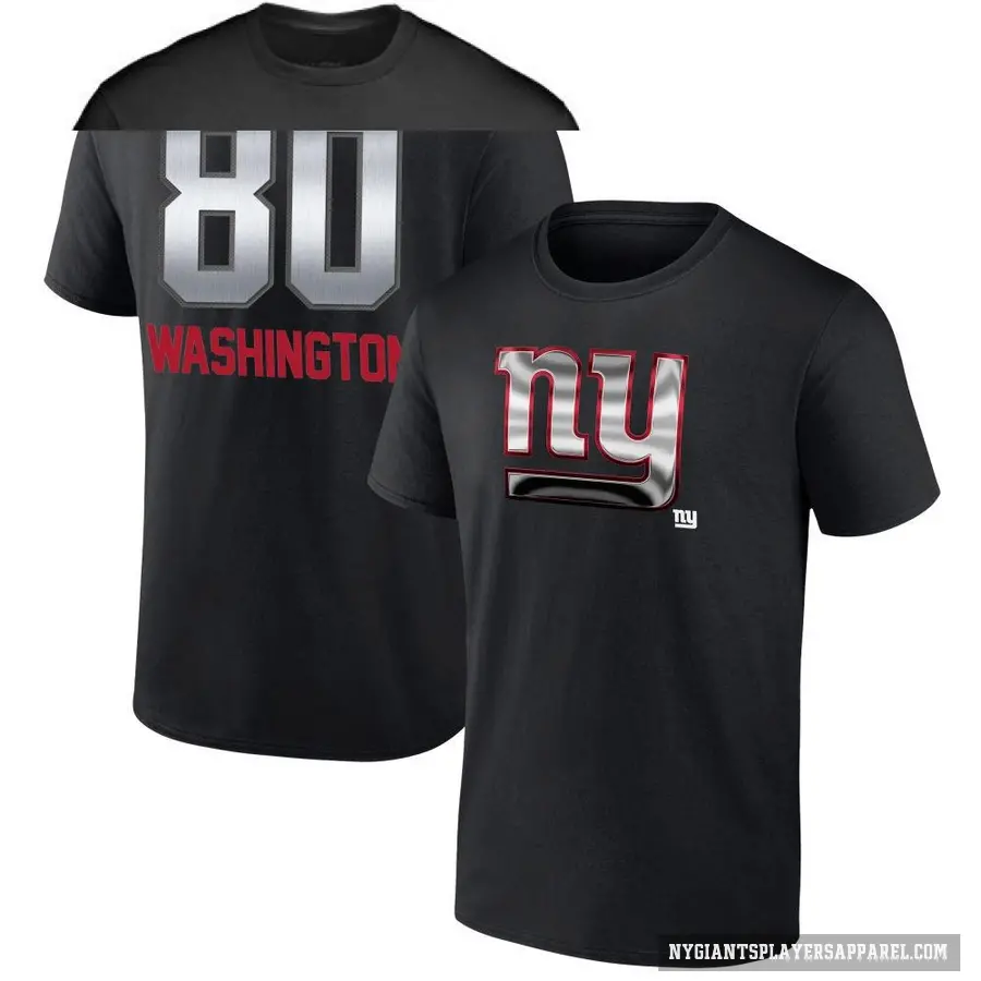 Men's ＃80 Montrell Washington New York Giants Black Midnight Mascot T-Shirt
