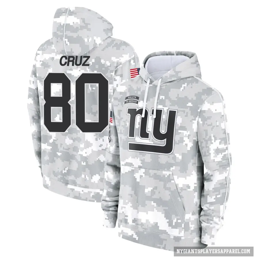 Men's ＃80 Victor Cruz New York Giants Arctic Camo 2024 Salute to Service Club Fleece Pullover Hoodie