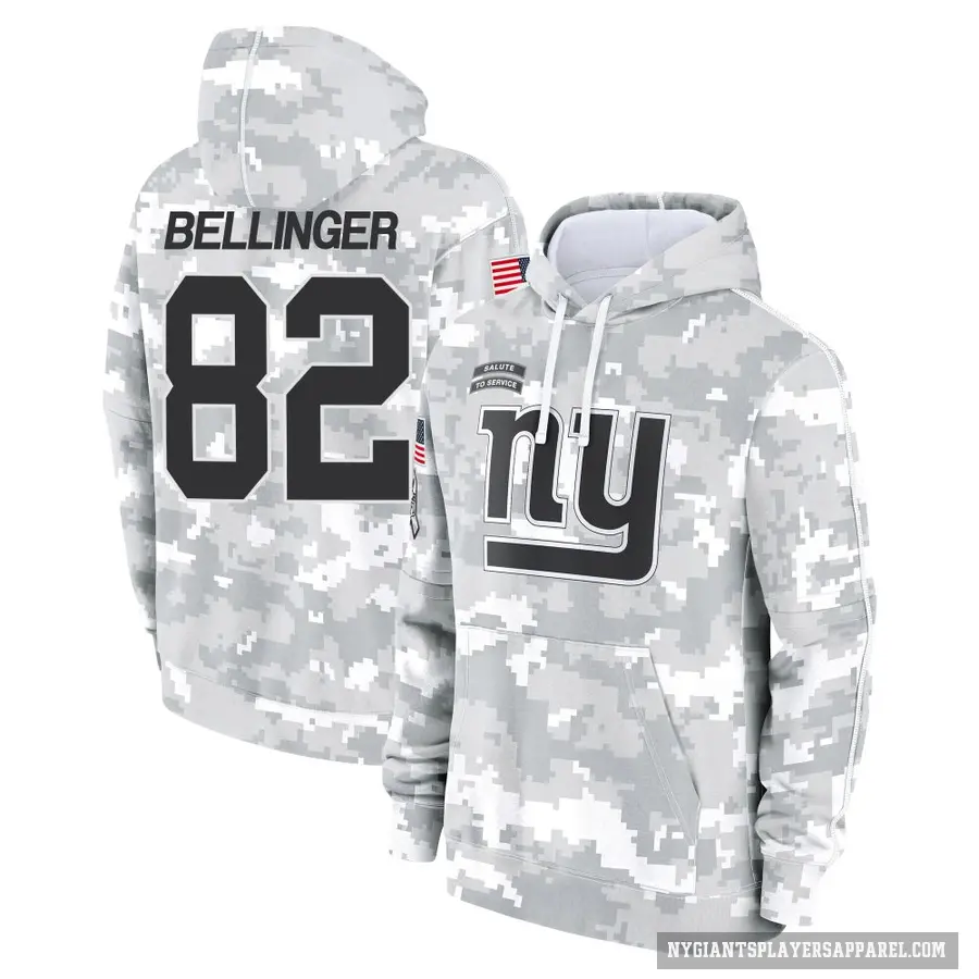 Men's ＃82 Daniel Bellinger New York Giants Arctic Camo 2024 Salute to Service Club Fleece Pullover Hoodie