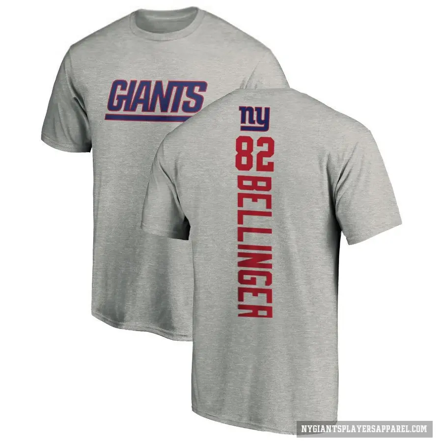 Men's ＃82 Daniel Bellinger New York Giants Ash Backer T-Shirt