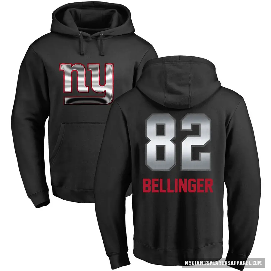 Men's ＃82 Daniel Bellinger New York Giants Black Midnight Mascot Pullover Hoodie