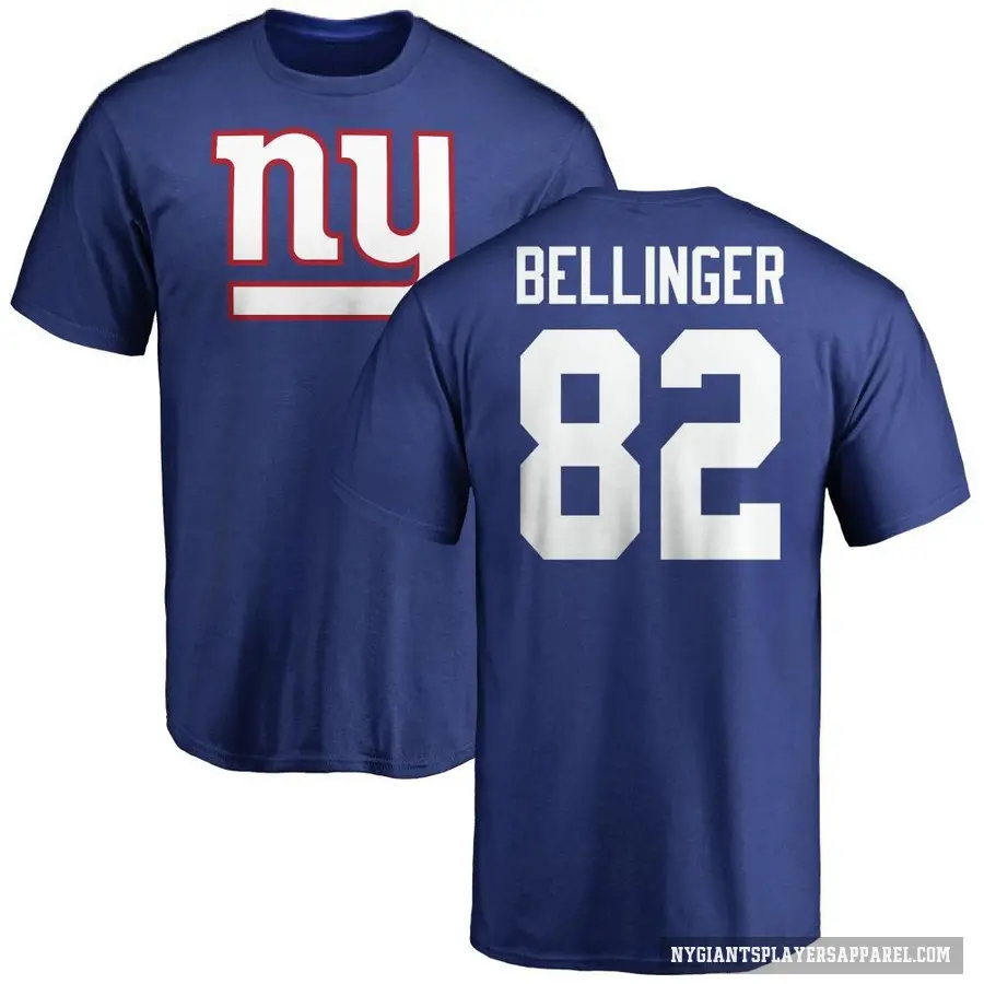 Men's ＃82 Daniel Bellinger New York Giants Royal Logo T-Shirt