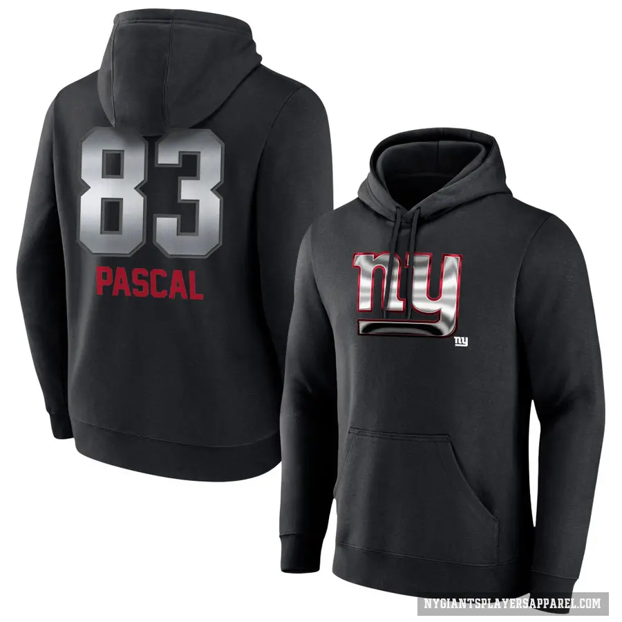 Men's ＃83 Zach Pascal New York Giants Black Midnight Mascot Pullover Hoodie