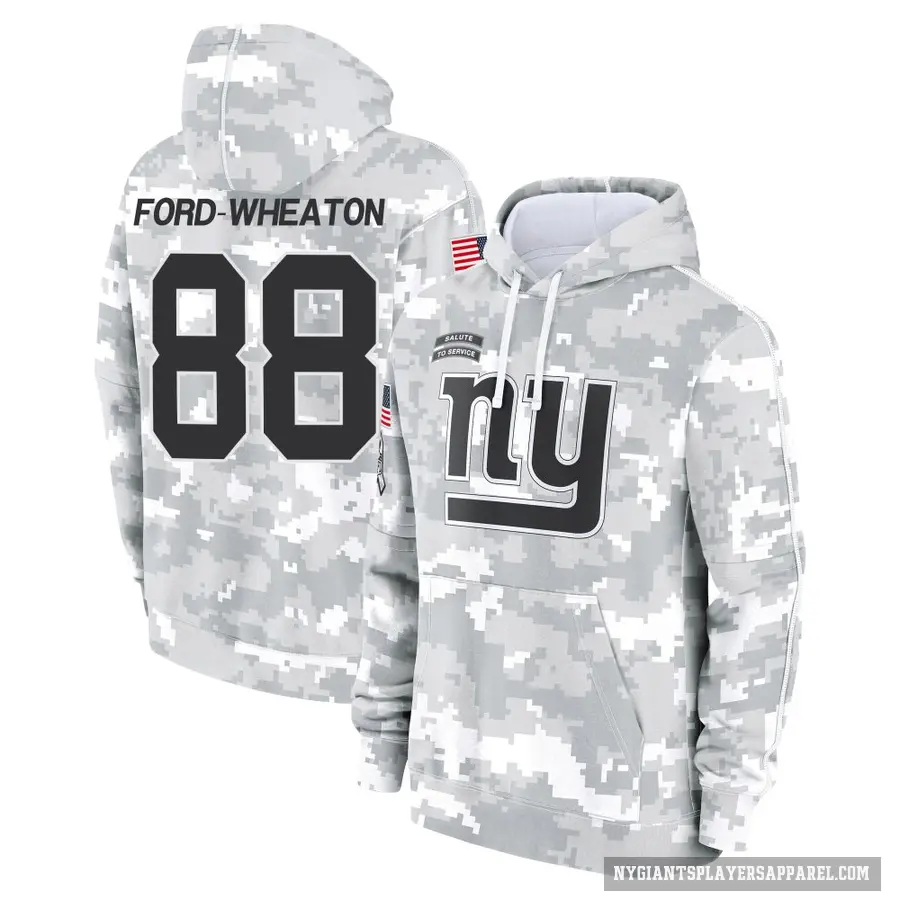Men's ＃88 Bryce Ford-Wheaton New York Giants Arctic Camo 2024 Salute to Service Club Fleece Pullover Hoodie