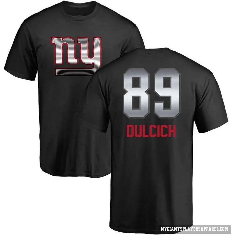Men's ＃89 Greg Dulcich New York Giants Black Midnight Mascot T-Shirt