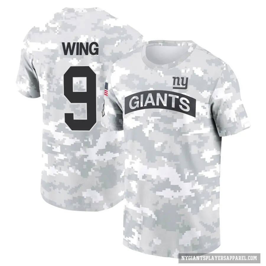 Men's ＃9 Brad Wing New York Giants Camo Arctic 2024 Salute to Service Performance T-Shirt