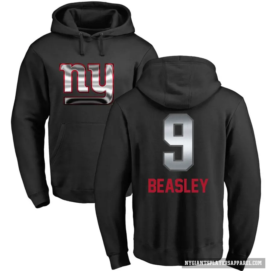 Men's ＃9 Cole Beasley New York Giants Black Midnight Mascot Pullover Hoodie
