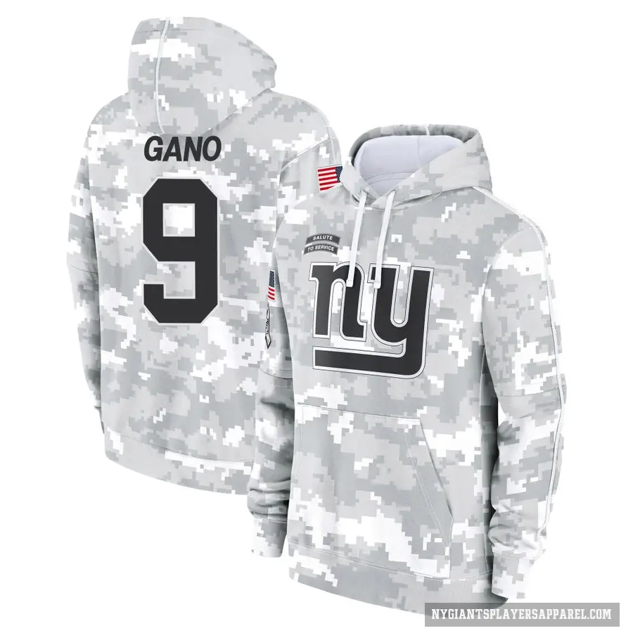 Men's ＃9 Graham Gano New York Giants Arctic Camo 2024 Salute to Service Club Fleece Pullover Hoodie