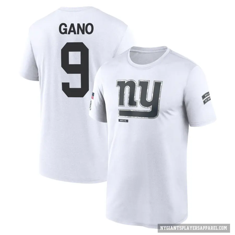 Men's ＃9 Graham Gano New York Giants White 2024 Salute to Service Performance T-Shirt