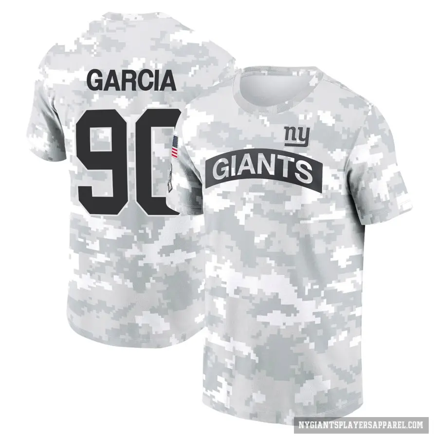 Men's ＃90 Elijah Garcia New York Giants Camo Arctic 2024 Salute to Service Performance T-Shirt
