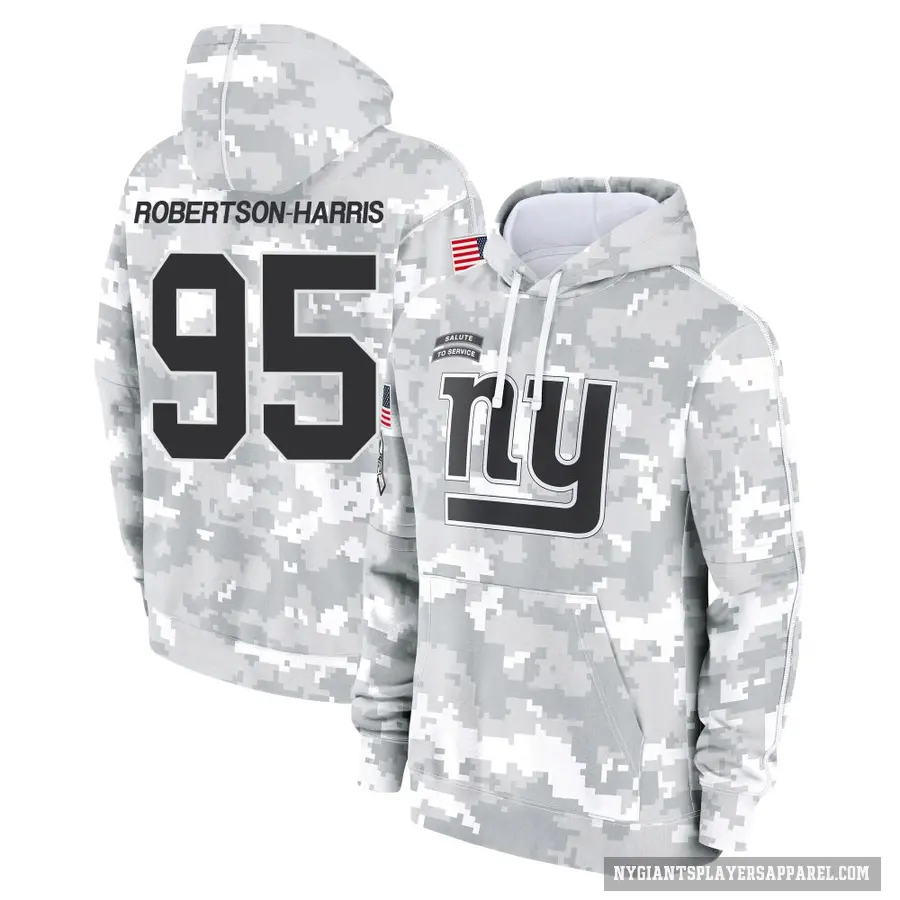 Men's ＃95 Roy Robertson-Harris New York Giants Arctic Camo 2024 Salute to Service Club Fleece Pullover Hoodie
