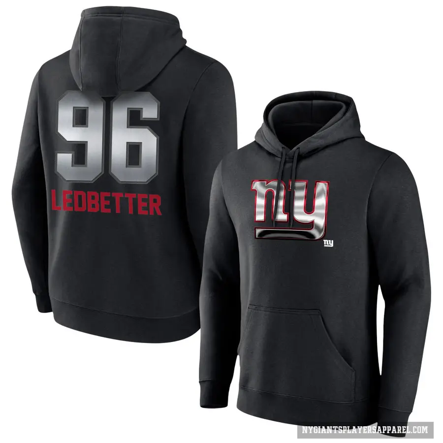 Men's ＃96 Jeremiah Ledbetter New York Giants Black Midnight Mascot Pullover Hoodie