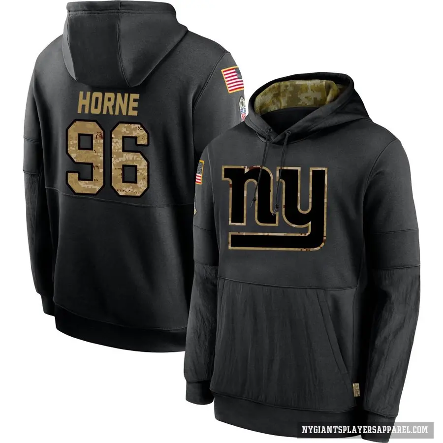 Men's ＃96 Timmy Horne New York Giants Black 2020 Salute to Service Sideline Performance Pullover Hoodie