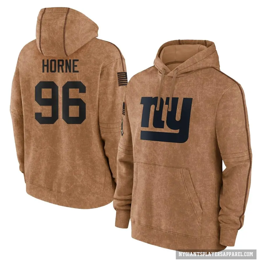 Men's ＃96 Timmy Horne New York Giants Brown 2023 Salute To Service Club Pullover Hoodie