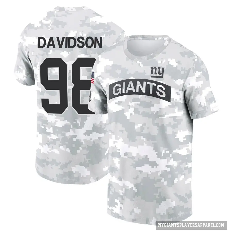 Men's ＃98 D.J. Davidson New York Giants Camo Arctic 2024 Salute to Service Performance T-Shirt