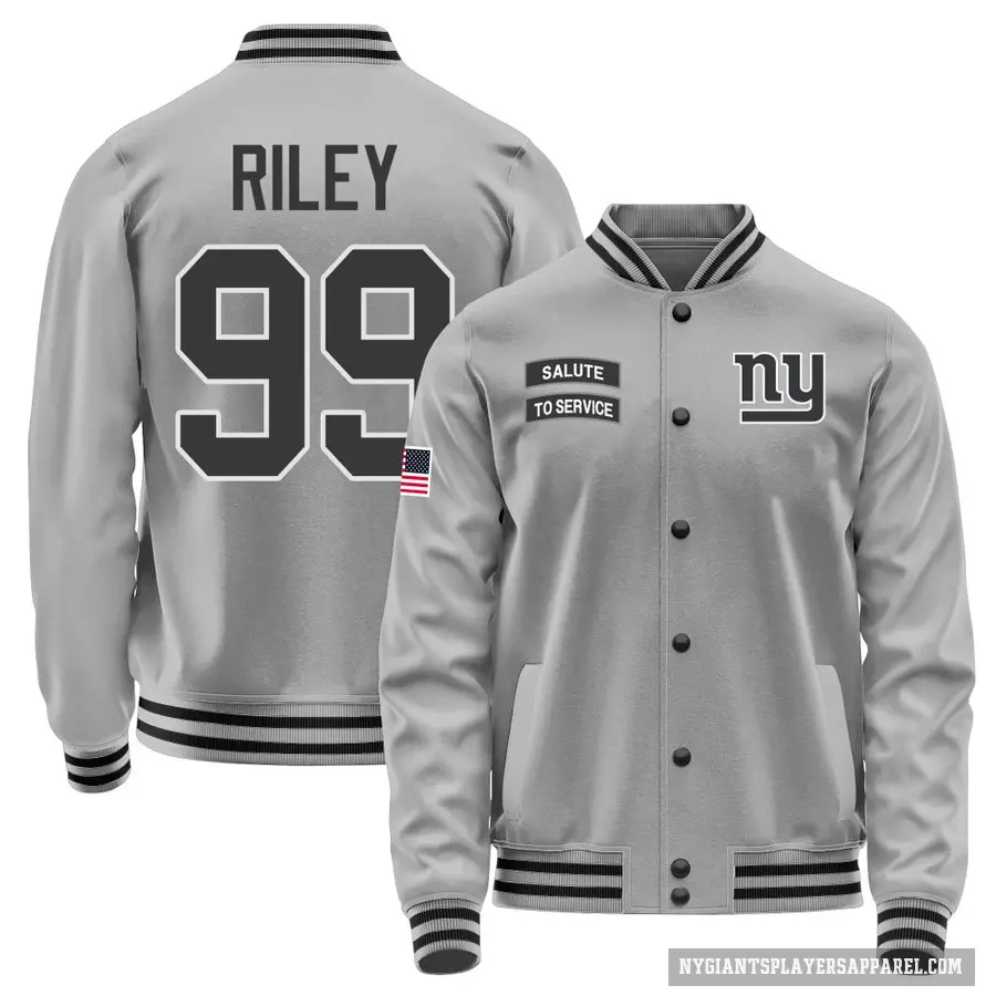 Men's ＃99 Jordon Riley New York Giants Gray Salute to Service Performance Jacket