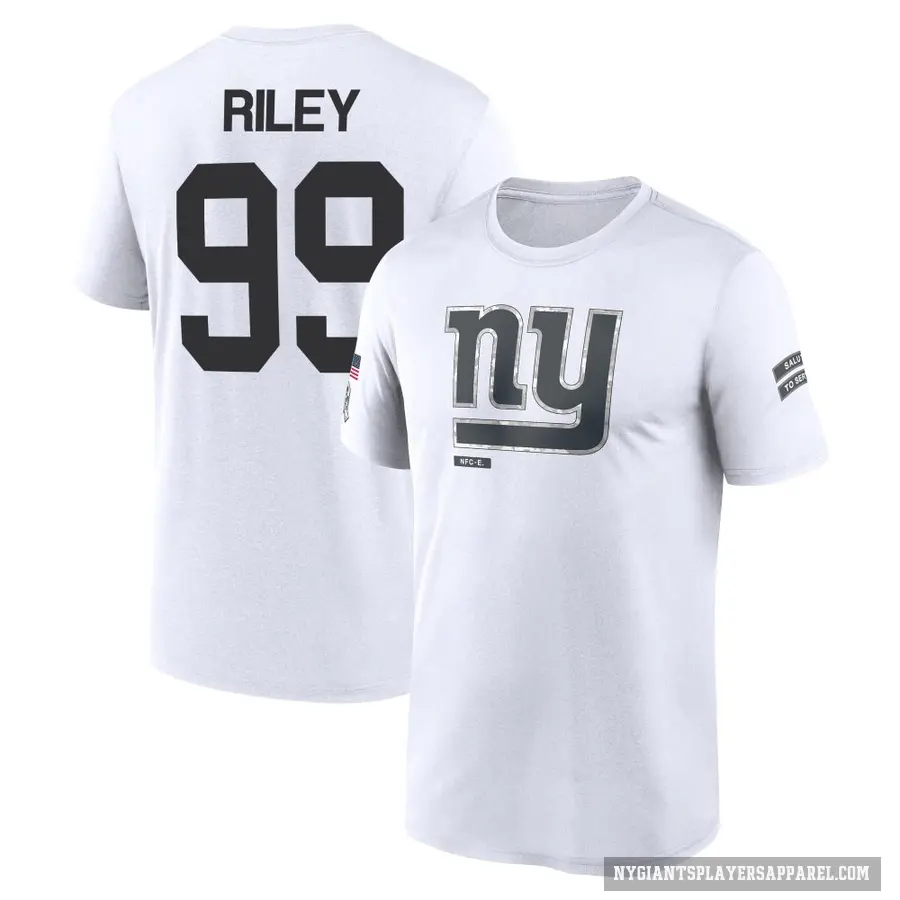 Men's ＃99 Jordon Riley New York Giants White 2024 Salute to Service Performance T-Shirt