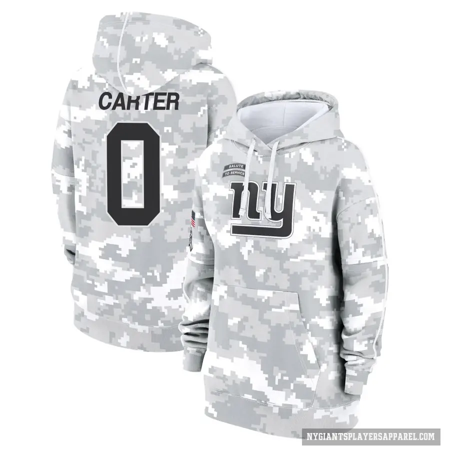Women's ＃0 Abdul Carter New York Giants Arctic Camo 2024 Salute to Service Club Fleece Pullover Hoodie