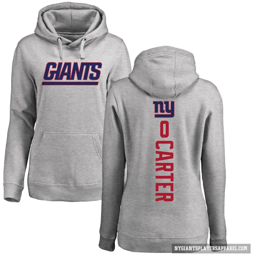 Women's ＃0 Abdul Carter New York Giants Pro Line Ash Backer Pullover Hoodie