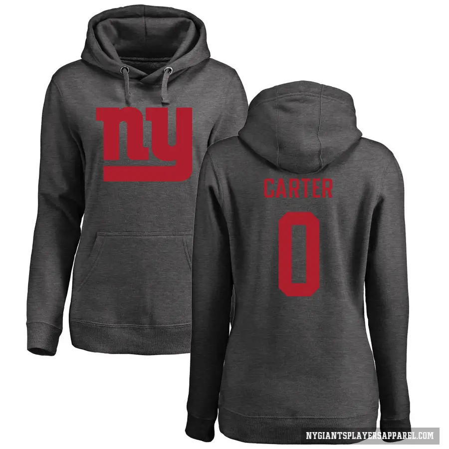 Women's ＃0 Abdul Carter New York Giants Pro Line by Branded Ash One Color Pullover Hoodie