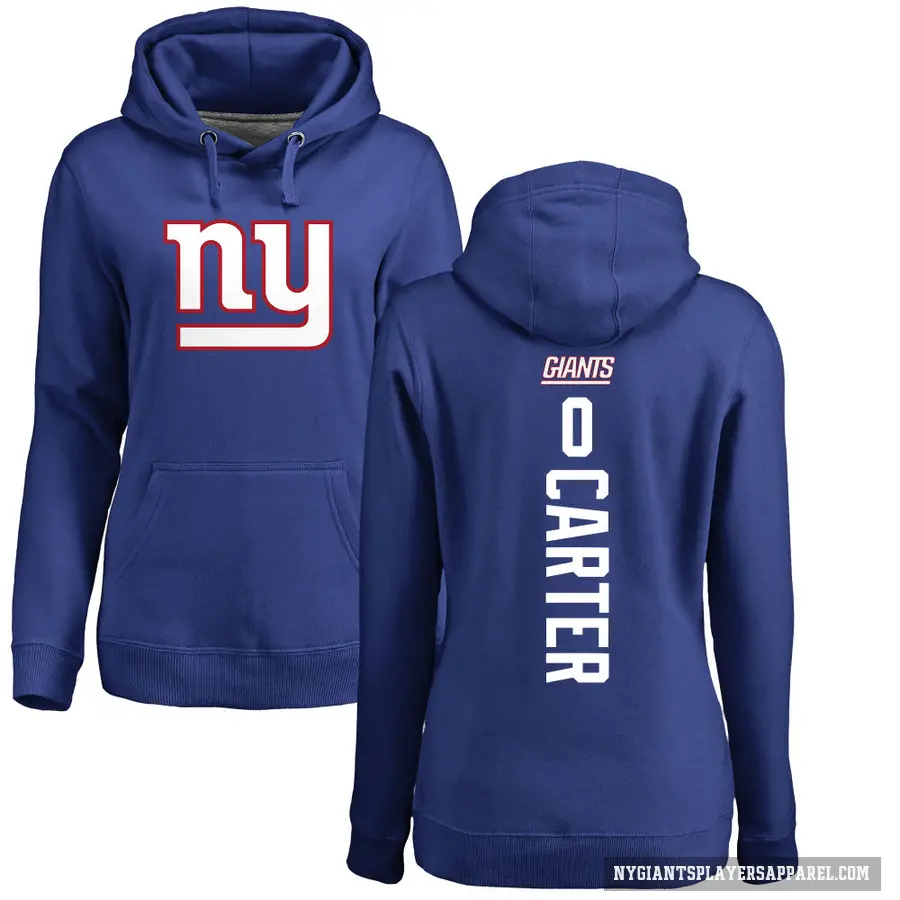 Women's ＃0 Abdul Carter New York Giants Royal Pro Line Backer Pullover Hoodie