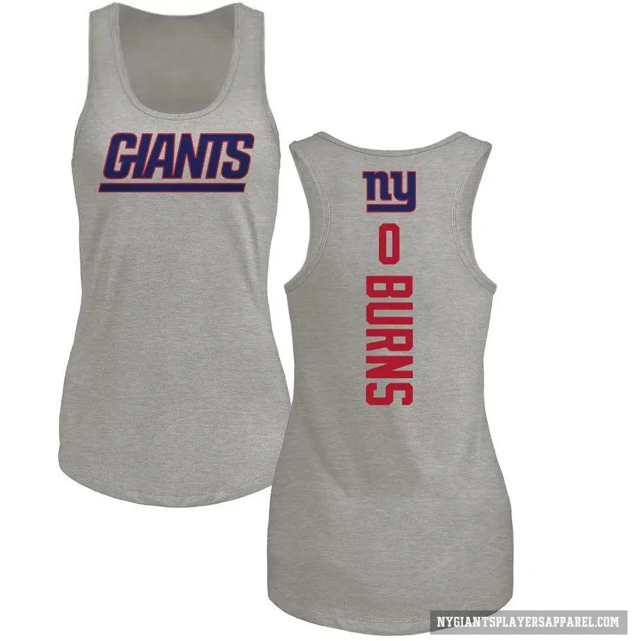 Women's ＃0 Brian Burns New York Giants Ash Backer Tank Top