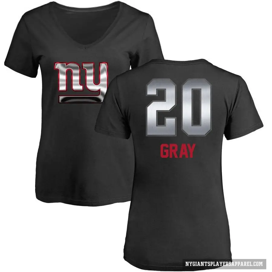 Women's ＃20 Eric Gray New York Giants Black Midnight Mascot T-Shirt