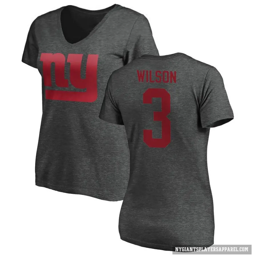 Women's ＃3 Russell Wilson New York Giants Ash One Color T-Shirt