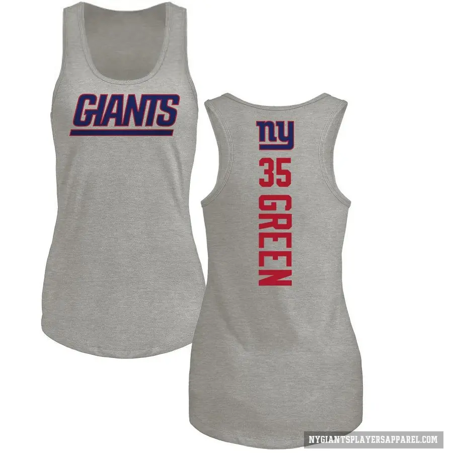 Women's ＃35 Art Green New York Giants Green Backer Tank Top Ash